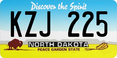 ND license plate KZJ225