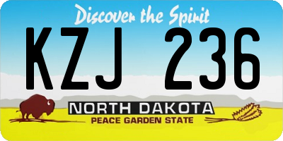 ND license plate KZJ236