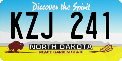 ND license plate KZJ241