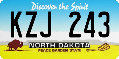 ND license plate KZJ243