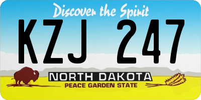 ND license plate KZJ247
