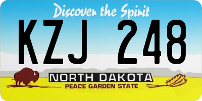 ND license plate KZJ248