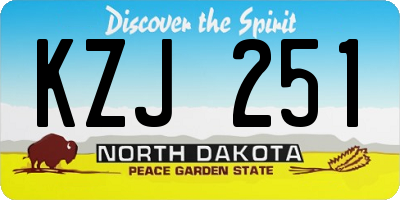 ND license plate KZJ251