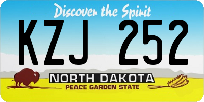 ND license plate KZJ252