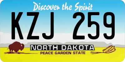 ND license plate KZJ259