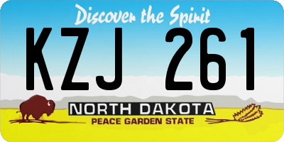 ND license plate KZJ261