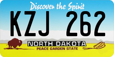 ND license plate KZJ262