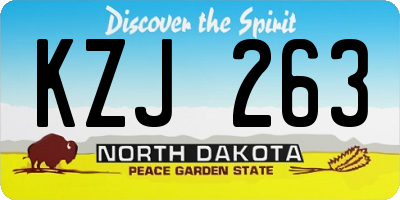 ND license plate KZJ263