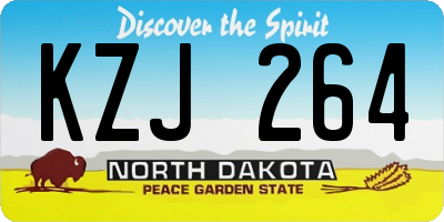 ND license plate KZJ264