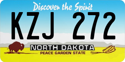 ND license plate KZJ272
