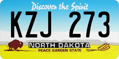 ND license plate KZJ273