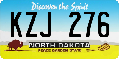 ND license plate KZJ276