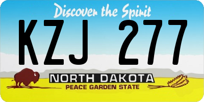 ND license plate KZJ277