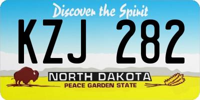 ND license plate KZJ282