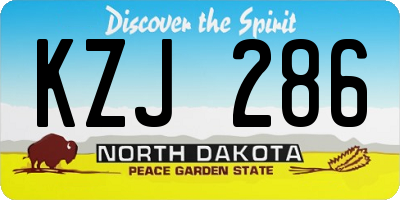 ND license plate KZJ286