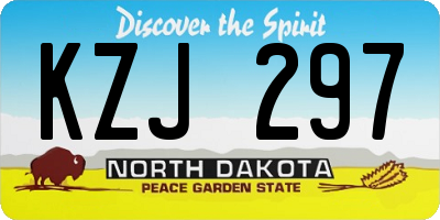 ND license plate KZJ297