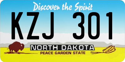 ND license plate KZJ301