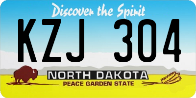 ND license plate KZJ304