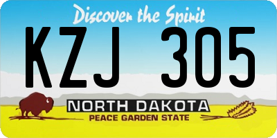 ND license plate KZJ305