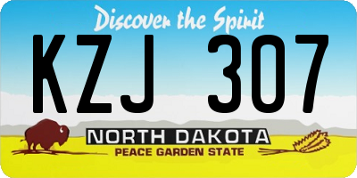 ND license plate KZJ307