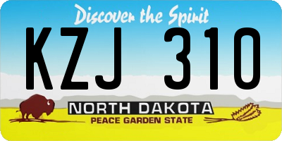 ND license plate KZJ310