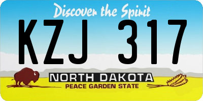 ND license plate KZJ317
