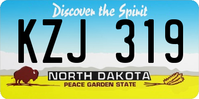 ND license plate KZJ319