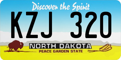 ND license plate KZJ320