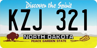 ND license plate KZJ321