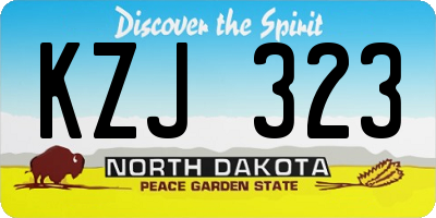 ND license plate KZJ323