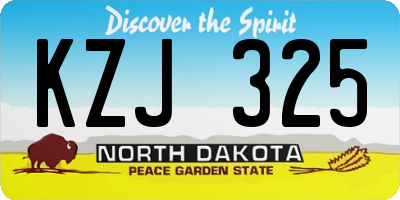 ND license plate KZJ325