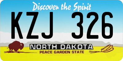ND license plate KZJ326