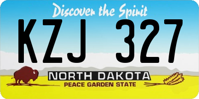 ND license plate KZJ327