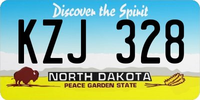 ND license plate KZJ328