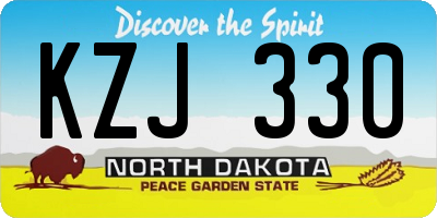 ND license plate KZJ330