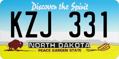 ND license plate KZJ331