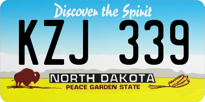 ND license plate KZJ339