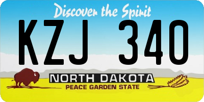 ND license plate KZJ340