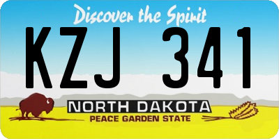 ND license plate KZJ341