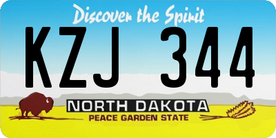 ND license plate KZJ344