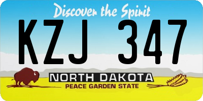 ND license plate KZJ347