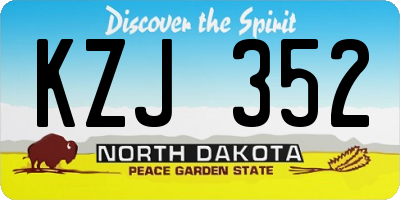 ND license plate KZJ352