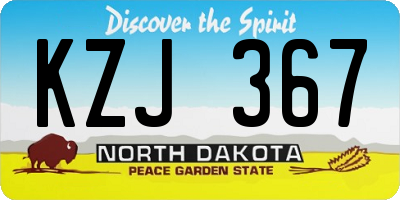 ND license plate KZJ367