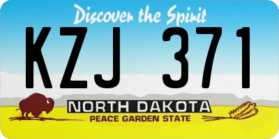 ND license plate KZJ371