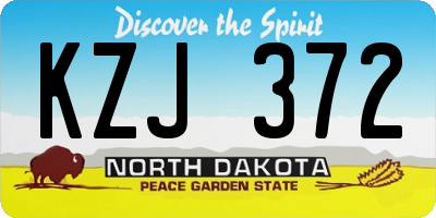 ND license plate KZJ372