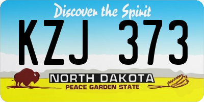 ND license plate KZJ373