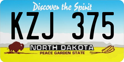 ND license plate KZJ375