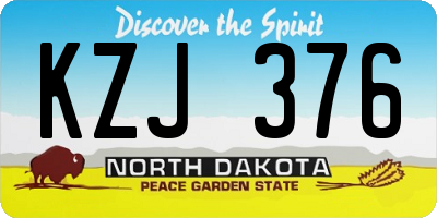 ND license plate KZJ376