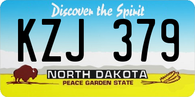 ND license plate KZJ379