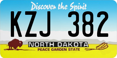 ND license plate KZJ382